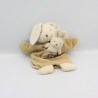 Doudou et compagnie plat lapin bébé marron vichy beige