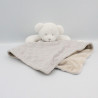Doudou plat ours blanc gris beige KING BEAR