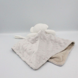 Doudou plat ours blanc gris beige KING BEAR