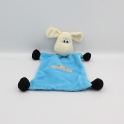Doudou plat mouton bleu BRIOCHE