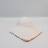Doudou plat lapin blanc orange gris SIPLEC