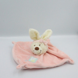 Doudou plat lapin rose bandeau TEX BABY