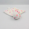 Doudou plat poisson blanc rose vert pois SIPLEC