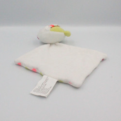 Doudou plat poisson blanc rose vert pois SIPLEC