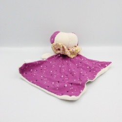 Doudou plat souris blanche rose étoiles VERTBAUDET