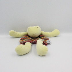 Doudou plat grenouille verte la grande famille MOULIN ROTY
