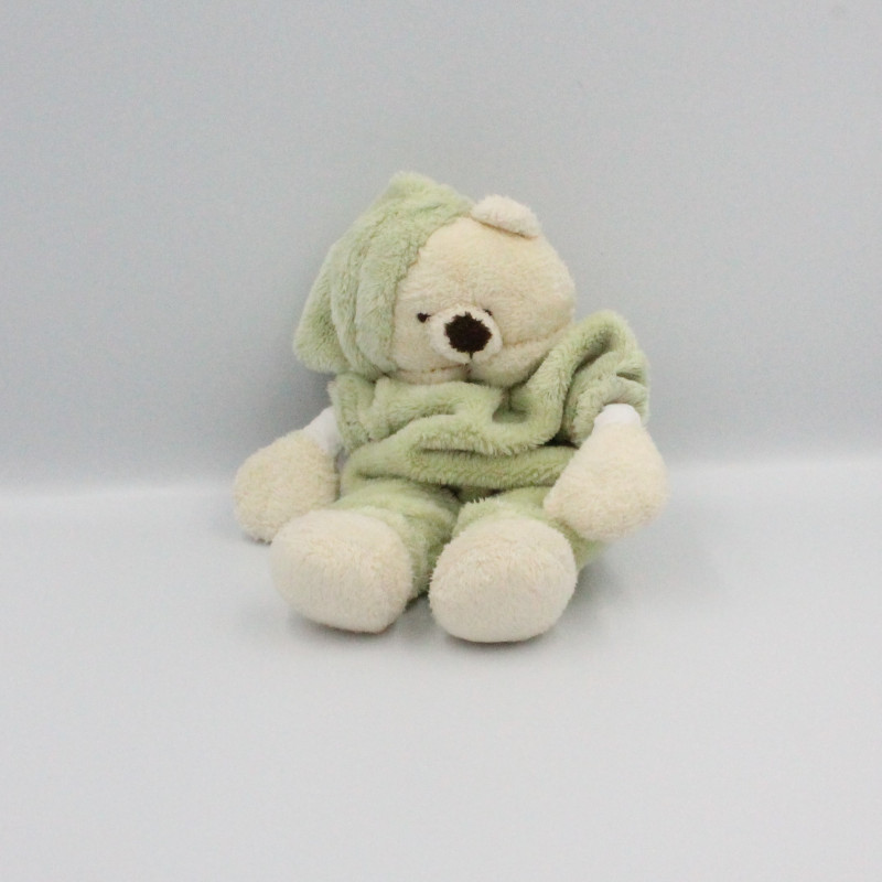 Doudou ours blanc vert CMP