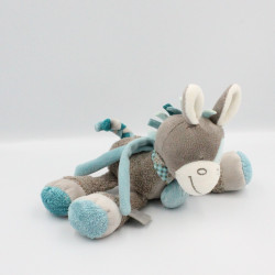 Doudou musical ane cheval gris bleu train NATTOU
