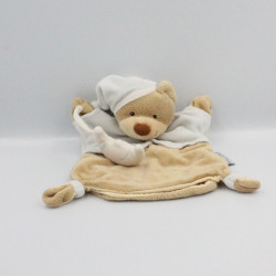 Doudou marionnette ours beige bleu ciel lune NATTOU