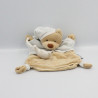 Doudou marionnette ours beige bleu ciel lune NATTOU