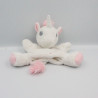 Doudou marionnette licorne blanche rose étoiles TEX
