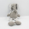 Doudou peluche éléphant gris blanc rayé ZARA HOME