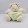 Doudou lapin plume blanc vert KALOO