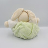 Doudou lapin plume blanc vert KALOO