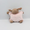 Doudou semi plat faon biche Rosy marron rose NATTOU