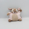 Doudou semi plat faon biche Rosy marron rose NATTOU