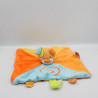 Doudou plat chien orange bleu vert Funny Farmer NATTOU