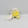 Doudou et compagnie ours jaune blanc mouchoir Cueillette