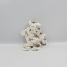 Doudou plat lapin blanc motifs chats beige Double face CATIMINI