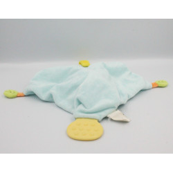 Doudou plat ane zébre gris bleu oiseau NICOTOY