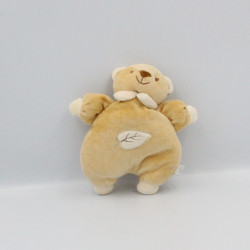Doudou ours beige blanc feuille PROVERA
