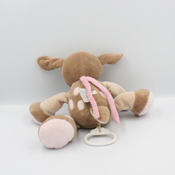 Doudou musical faon biche marron rose Rosy NATTOU