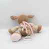 Doudou musical faon biche marron rose Rosy NATTOU
