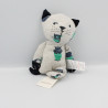 Doudou chat gris bleu vert plantes CATIMINI