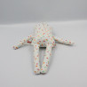 Doudou lapin blanc pois multicolore DPAM