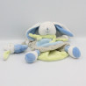 Doudou et Compagnie plat marionnette lapin bleu gris vert blanc