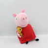 Doudou cochon rose rouge avec chien PEPPA PIG 30 cm