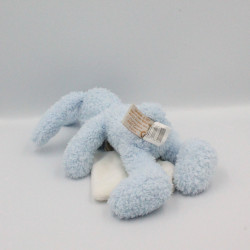 Doudou lapin bleu avec mouchoir blanc BABY NAT