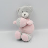 Doudou ours rose gris balle TOM & KIDDY TOMKIDS