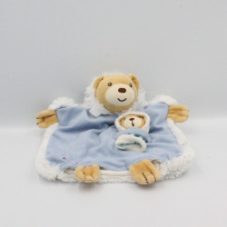 Doudou plat ours bleu blanc esquimau KALOO
