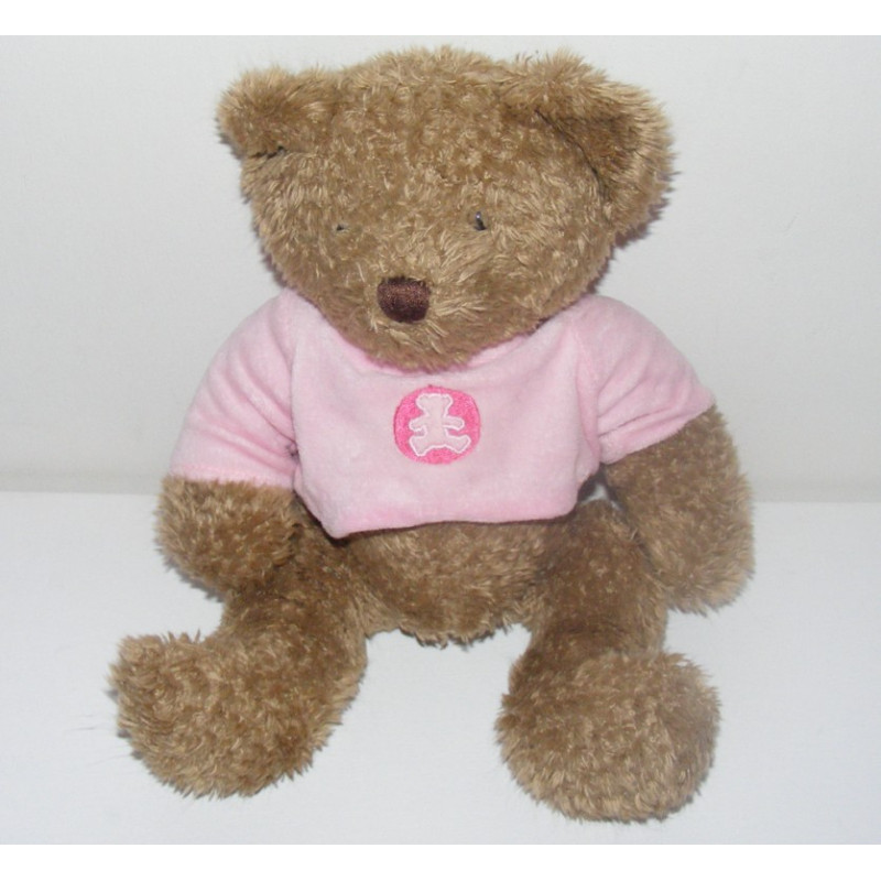 Doudou Ours brun pull bleu LULU CASTAGNETTE