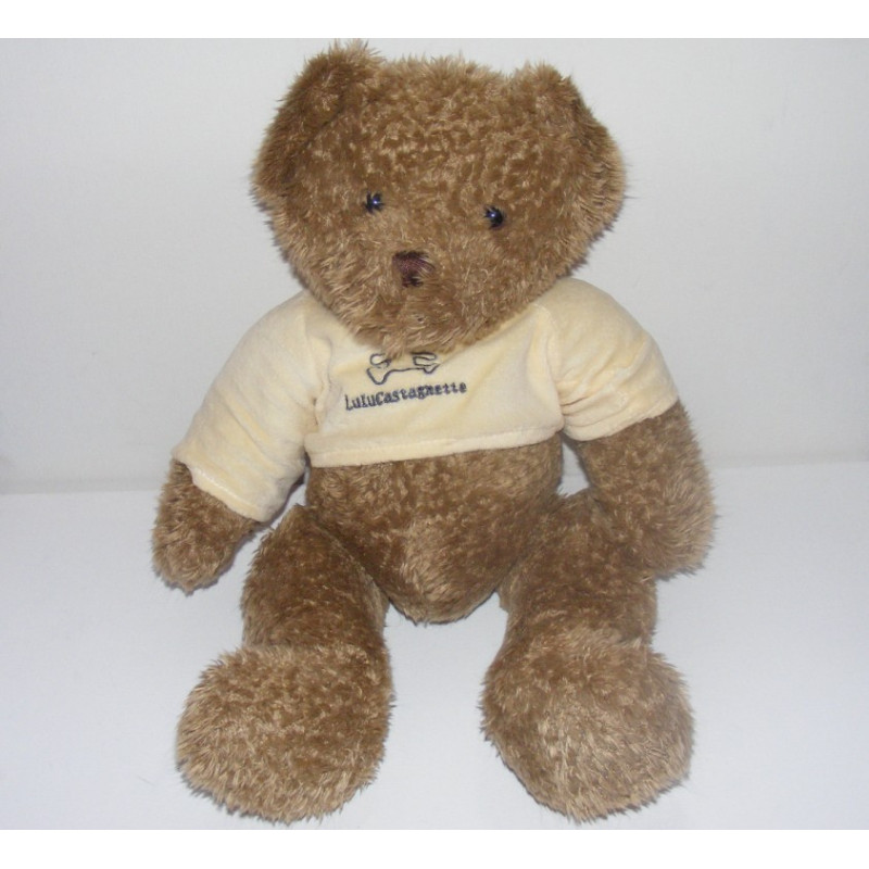 Doudou Ours brun pull bleu LULU CASTAGNETTE