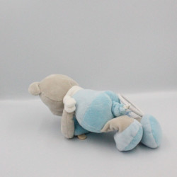 Doudou musical ours beige bleu tortue TEX BABY