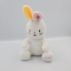 Doudou lapin blanc jaune rose DODIE LOT DE 2