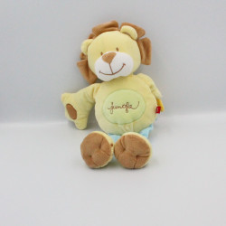Doudou lion jaune bleu Jungle TEX