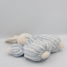 Doudou lapin blanc rayé bleu TARTINE ET CHOCOLAT