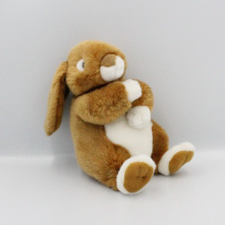 Peluche lapin marron blanc toute douce Pâques GIPSY