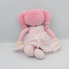 Doudou poupée chiffon robe rose fleurs COROLLE 2007