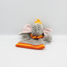 Doudou plat Dumbo l'éléphant gris orange jaune DISNEY NICOTOY
