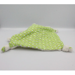 Doudou plat lapin blanc vert pois ORCHESTRA PREMAMAN