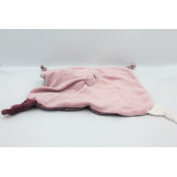 Doudou plat Mam'zelle Bou hibou chouette rose violet SAUTHON
