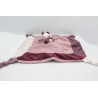 Doudou plat Mam'zelle Bou hibou chouette rose violet SAUTHON