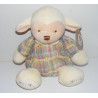 Doudou agneau mouton boule patchwork jaune vert NICOTOY