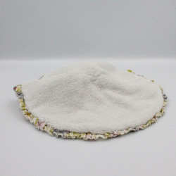 Doudou plat rond lapin rose fleurs Coquinette KALOO