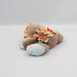 Doudou hérisson marron bleu orange NATTOU 16 cm