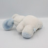 Ancienne peluche doudou lapin bleu blanc SUCRE D'ORGE
